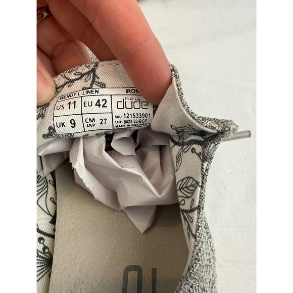 Hey Dude Wendy L Linen Iron Grey Floral Slip On Loafers 121533901 Womens 11 - Picture 9 of 10